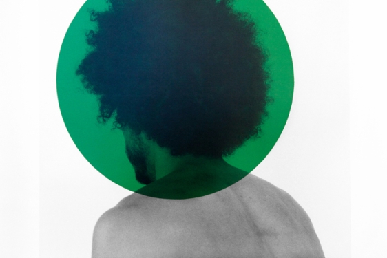 Head and back, with green circle