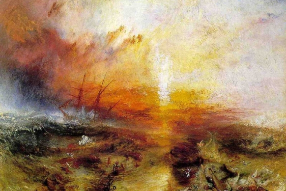 oil painting by J.M.W. Turner, The Slave Ship, 1840