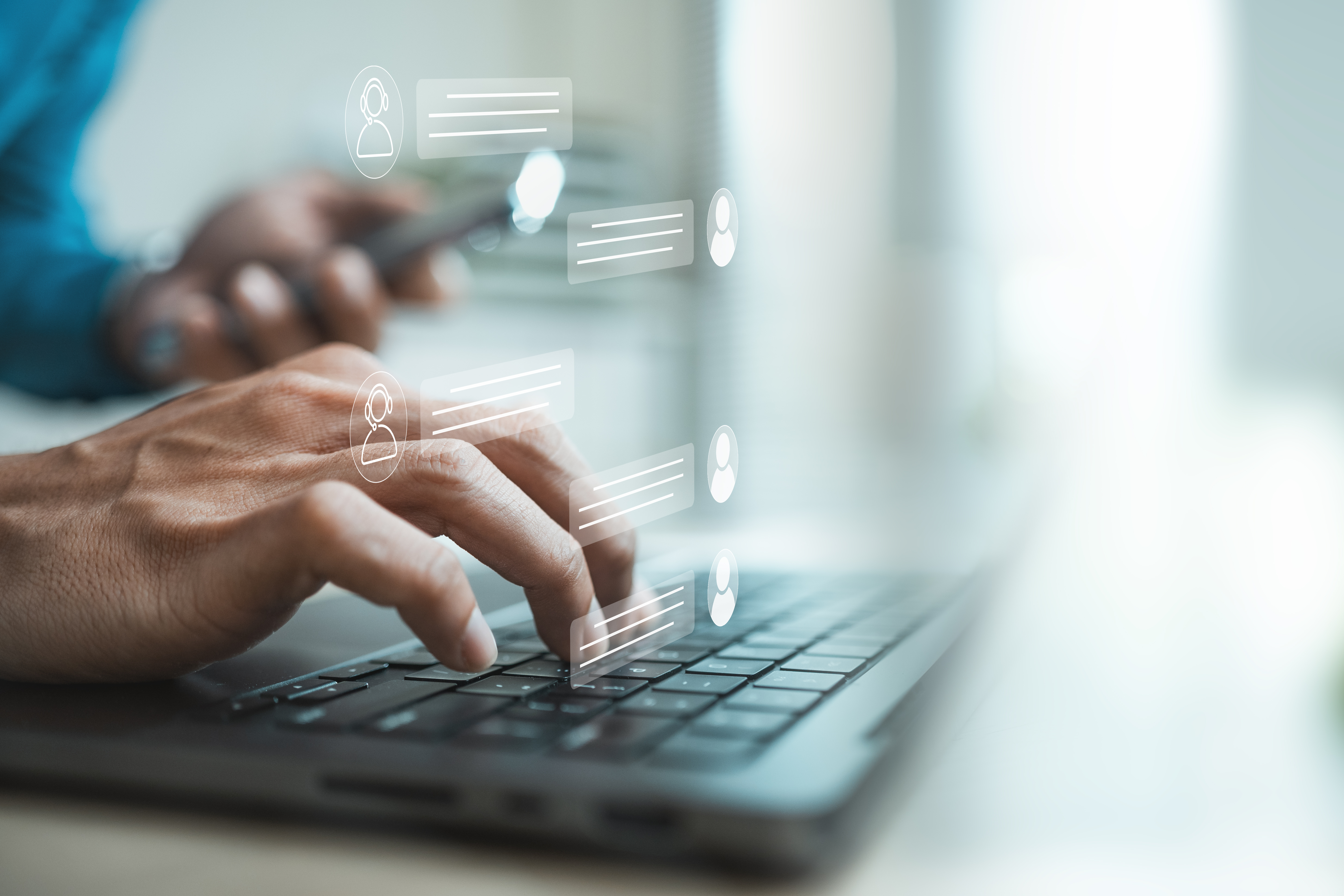 Stock image of someone using a laptop