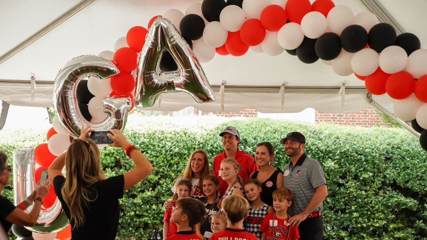 group photo with props