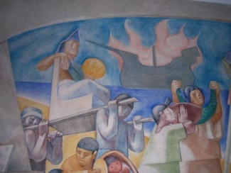 photo of painting with figures, color