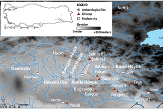 map graphic with legend markings