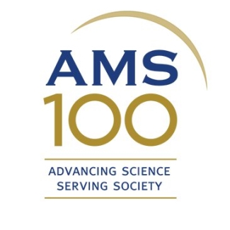 AMS logo in blue letters and gold numbers