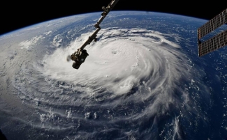 photo of hurricane from space