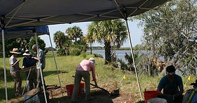 archeology dig on the coast