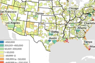 map with colored graphing