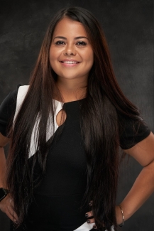 studio portrait photo of woman