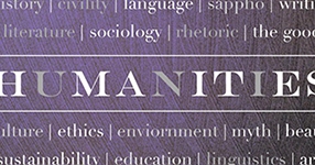 humanities text on purple