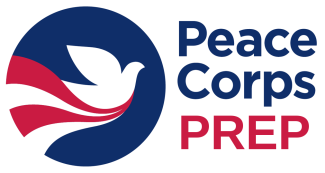 logo with dove and peace corps text