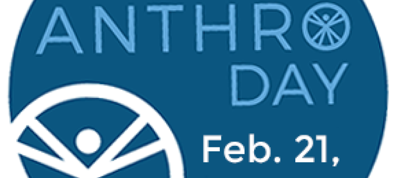 graphic in blue and white for Anthro day