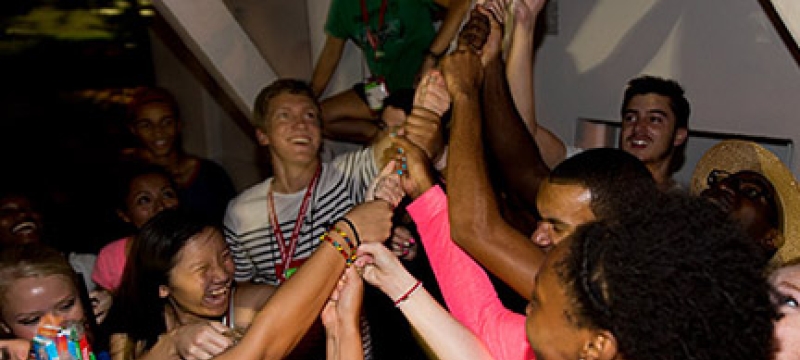 students ringing bell