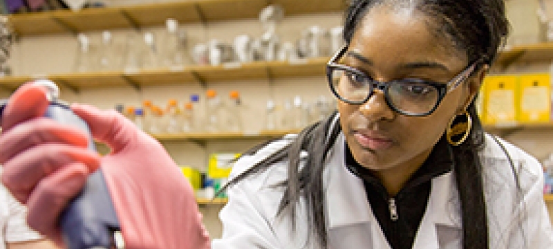 woman in lab