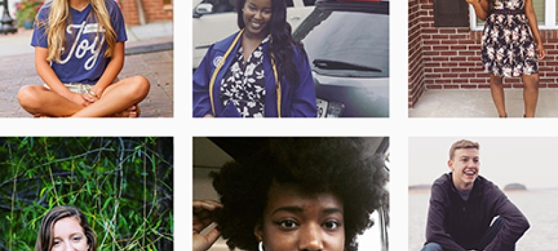 six headshots of students