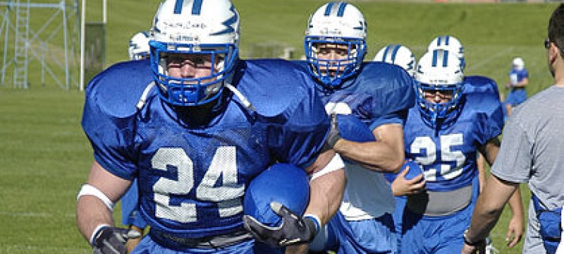 football players at practice