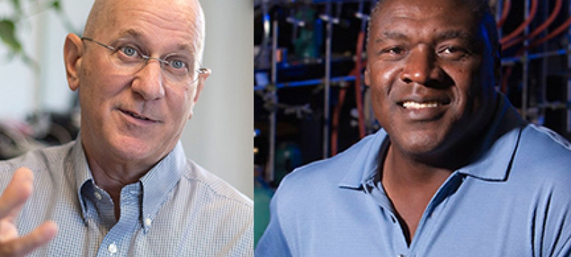 side-by-side head shots, two men