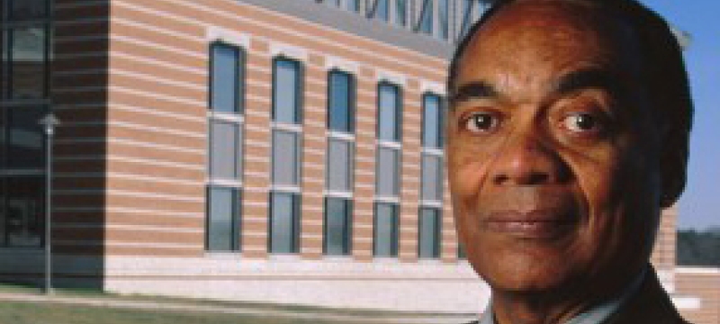 Man, with building