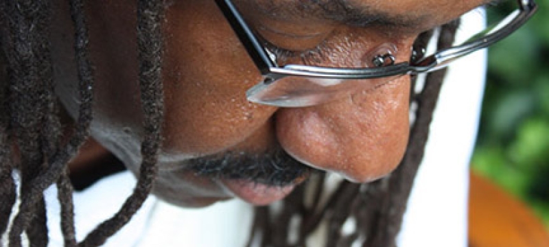 man with glasses, close up