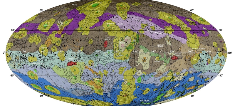 colored diagram of oblong celestial body