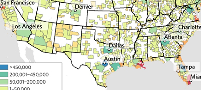 map with colored graphing