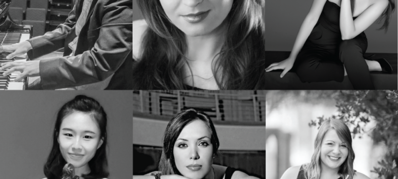 composite photo of six b/w photos of people 