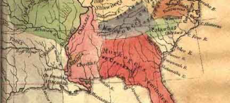 historial map with native tribes by color