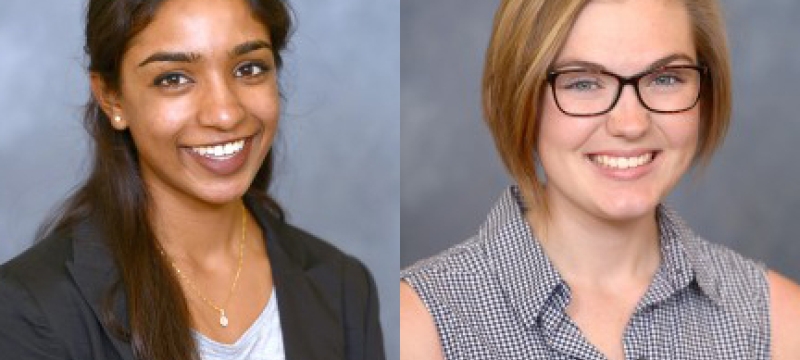 headshots of two women students