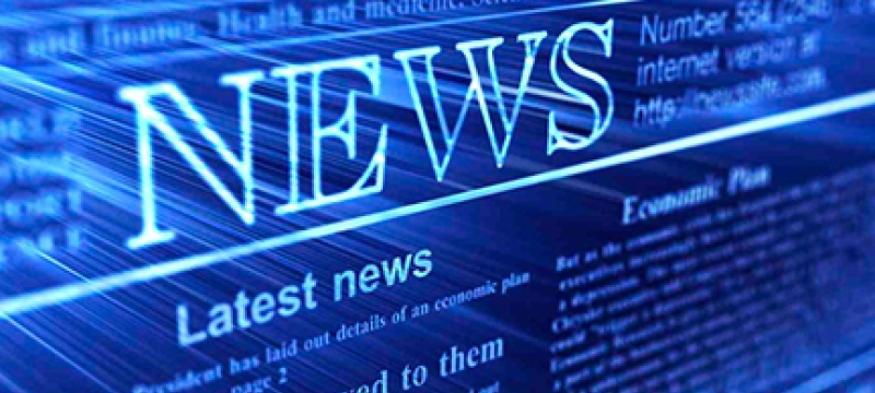 news graphic in blue