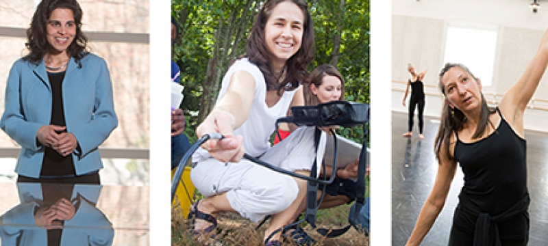 women in three photos