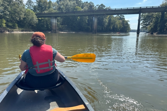 photo of kayaker on river