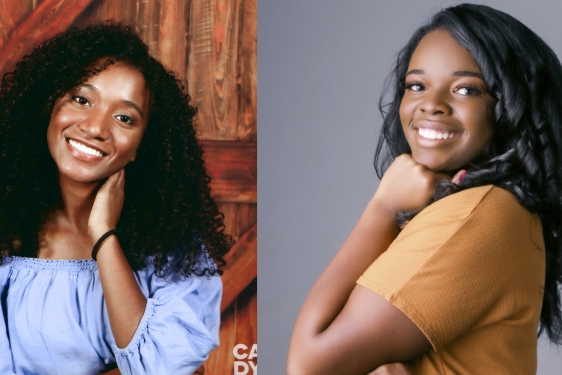 side by side photos of two women