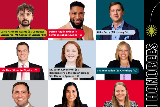 Headshot photographs of alumni winners