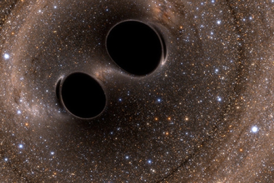 black holes in space, illustration