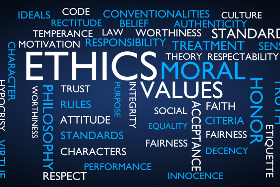 graphic with letters and text on blue field