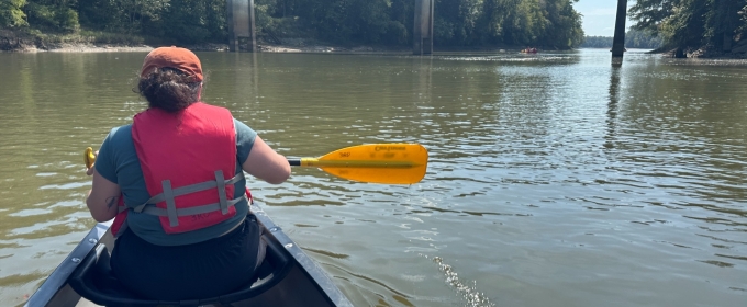 photo of kayaker on river