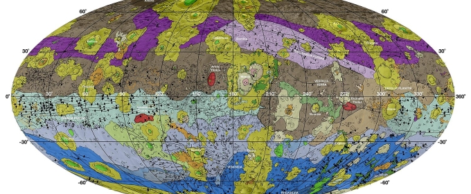 colored diagram of oblong celestial body