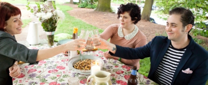 three people at a picnic, photo 