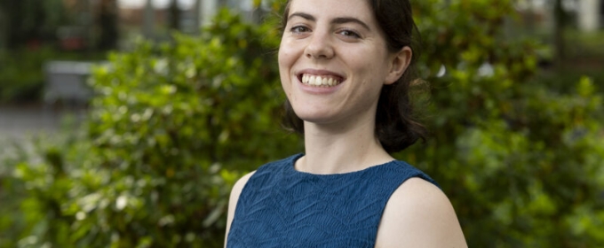 headshot photo of woman, outdoors